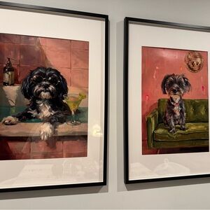 Dog Art Prints Set (Print only-no Frame)